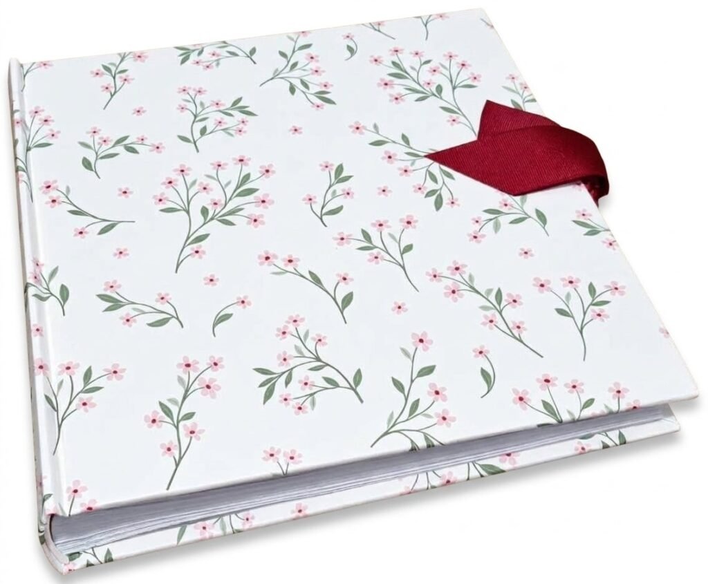 Fotoboek beige met rode strik